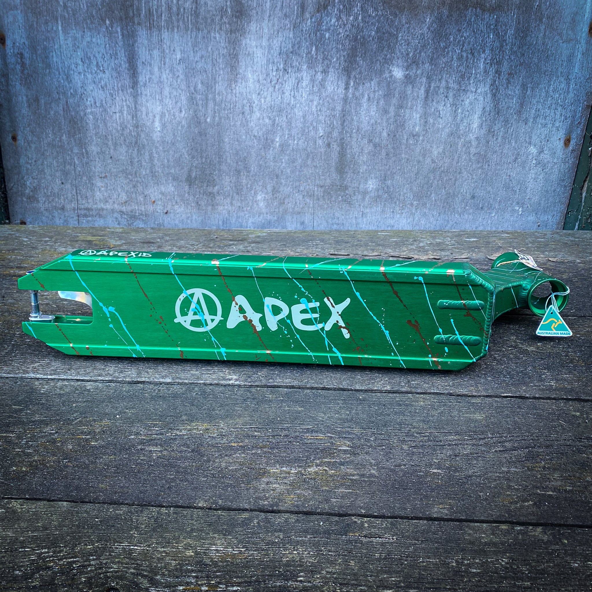 Apex ID Limited 4.5" Kickbike Deck - Green/Frazetta/Gold Splash