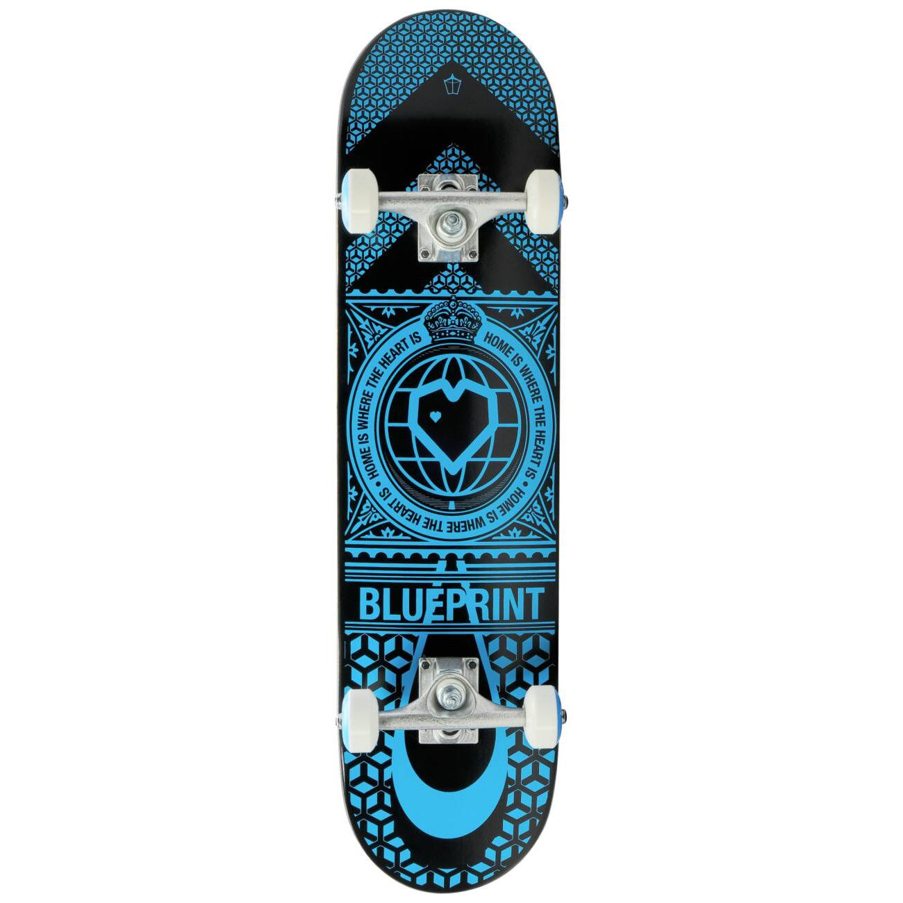 Blueprint Home Heart Complete Skateboard - Black/Blue