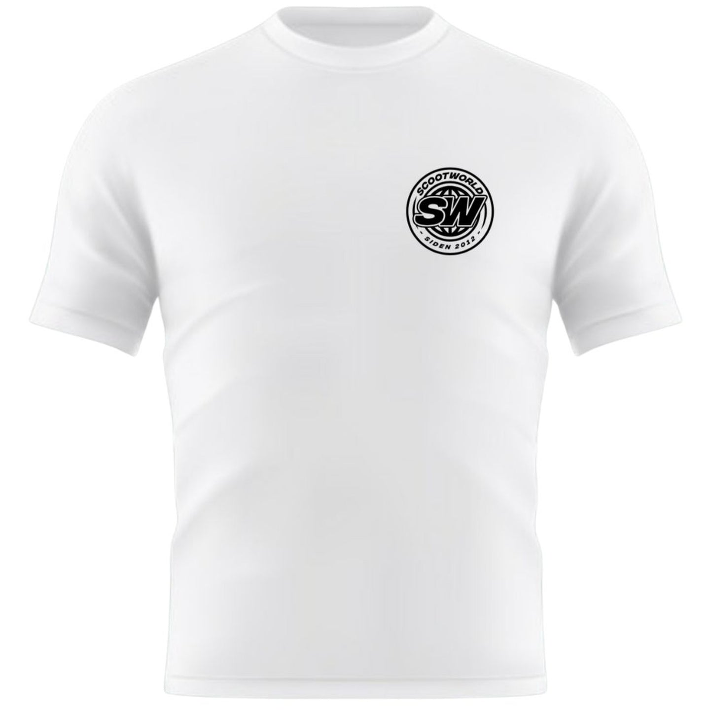 ScootWorld Small Chest Batch Logo Tshirt - White-Kläder-ScootWorld.se