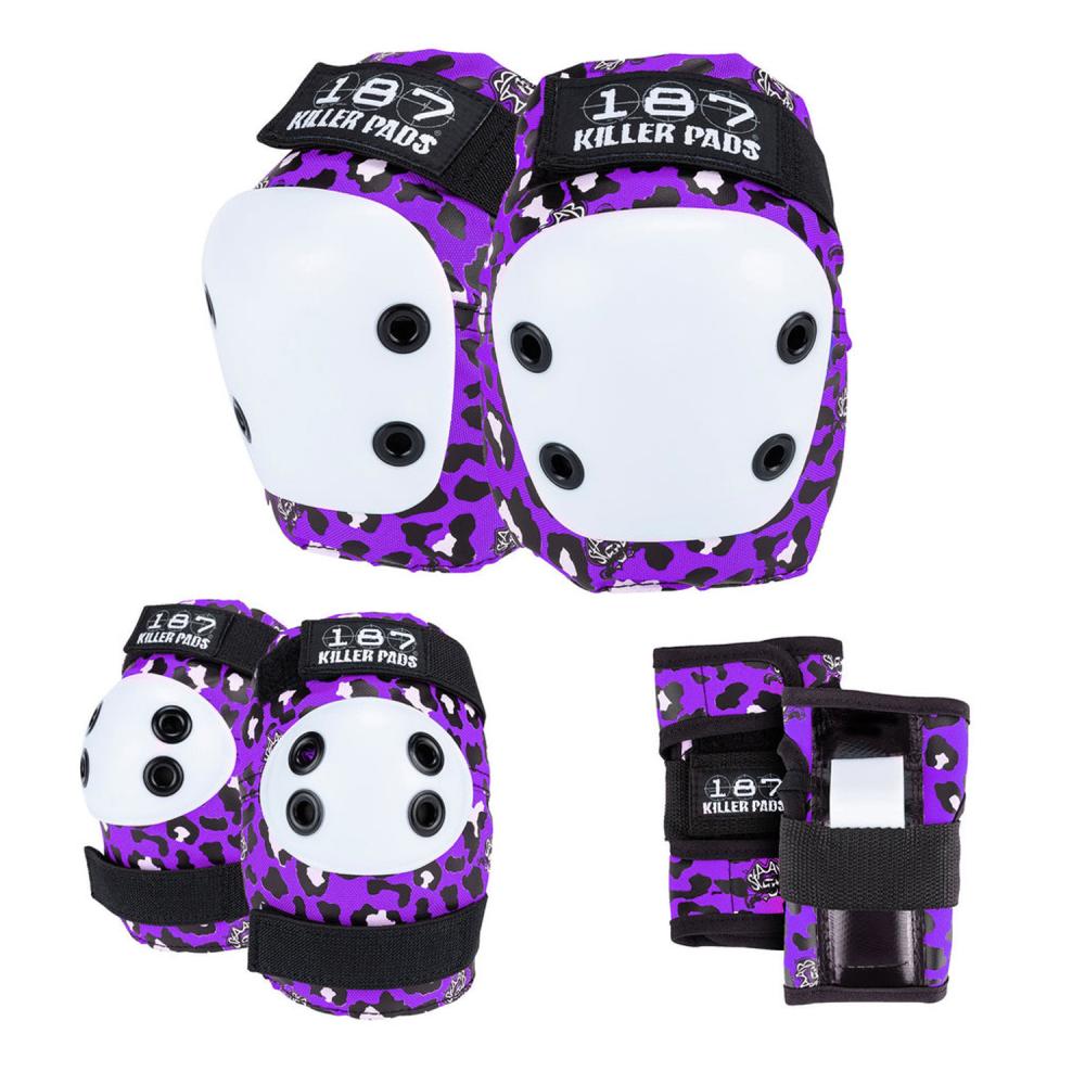 187 Killer Pads Jr. Skyddsset Barn 6-Pak - Staab Purple-Skate skydd-ScootWorld.se