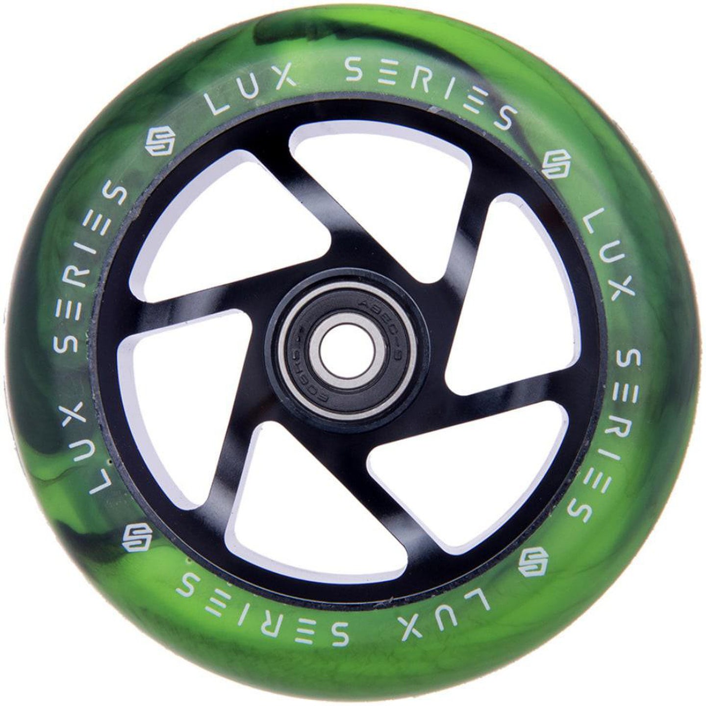 Striker Lux Spoked 110mm Kickbike Hjul - Black/Lime-Hjul till sparkcyklar-ScootWorld.se