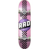 RAD Checker Stripe Skateboard - Pink/Svart