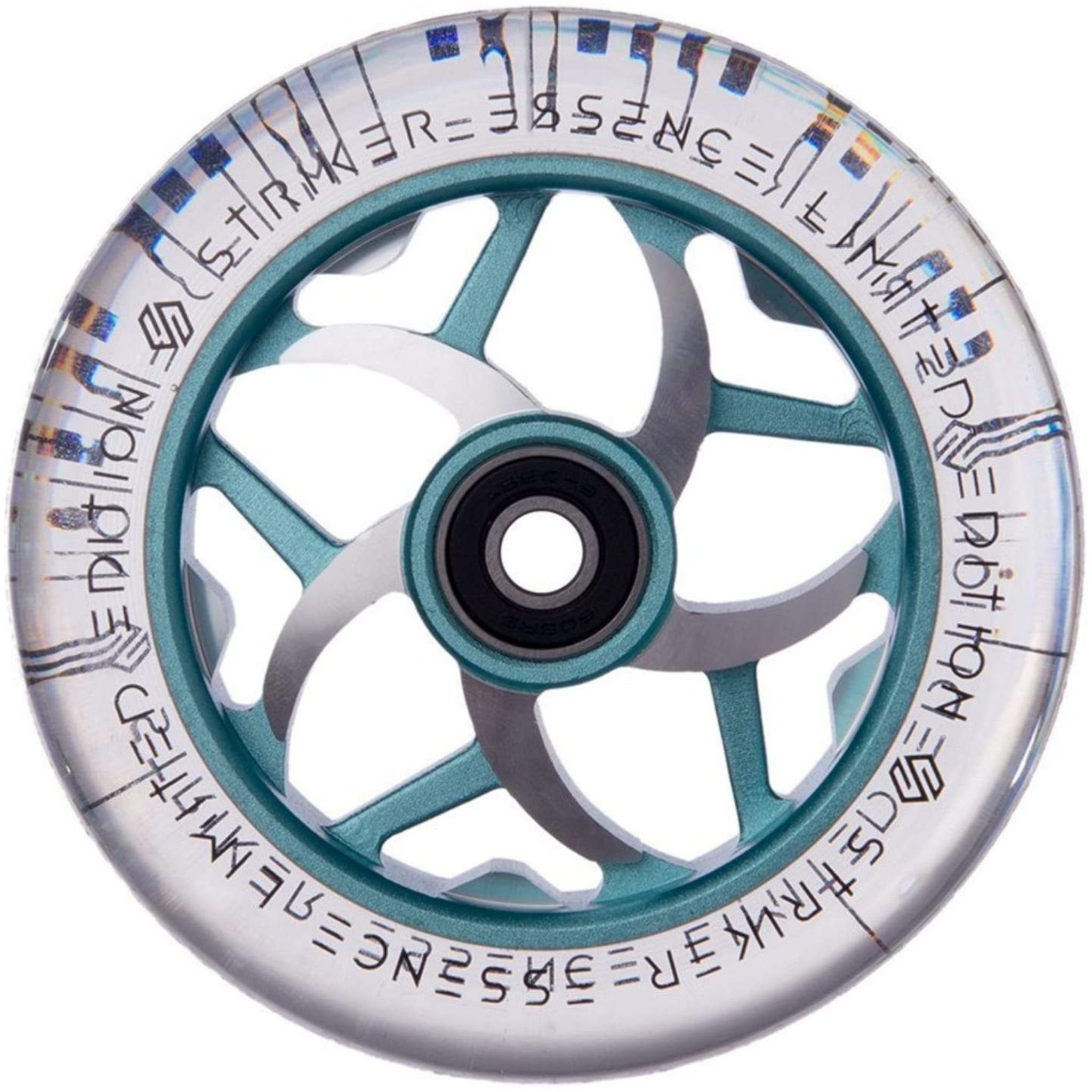 Striker Essence V3 Clear PU 110mm Kickbike Hjul - Teal-Hjul till sparkcyklar-ScootWorld.se