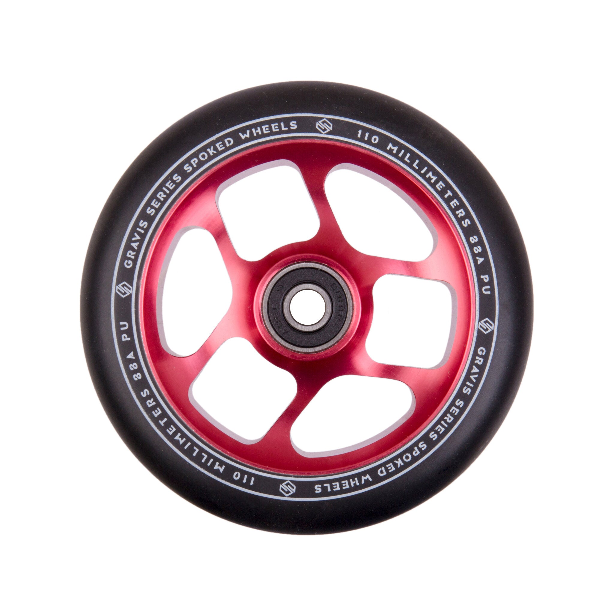 Striker Gravis Spoked 110mm Sparkcykel Hjul - Bordeaux Red-ScootWorld.se