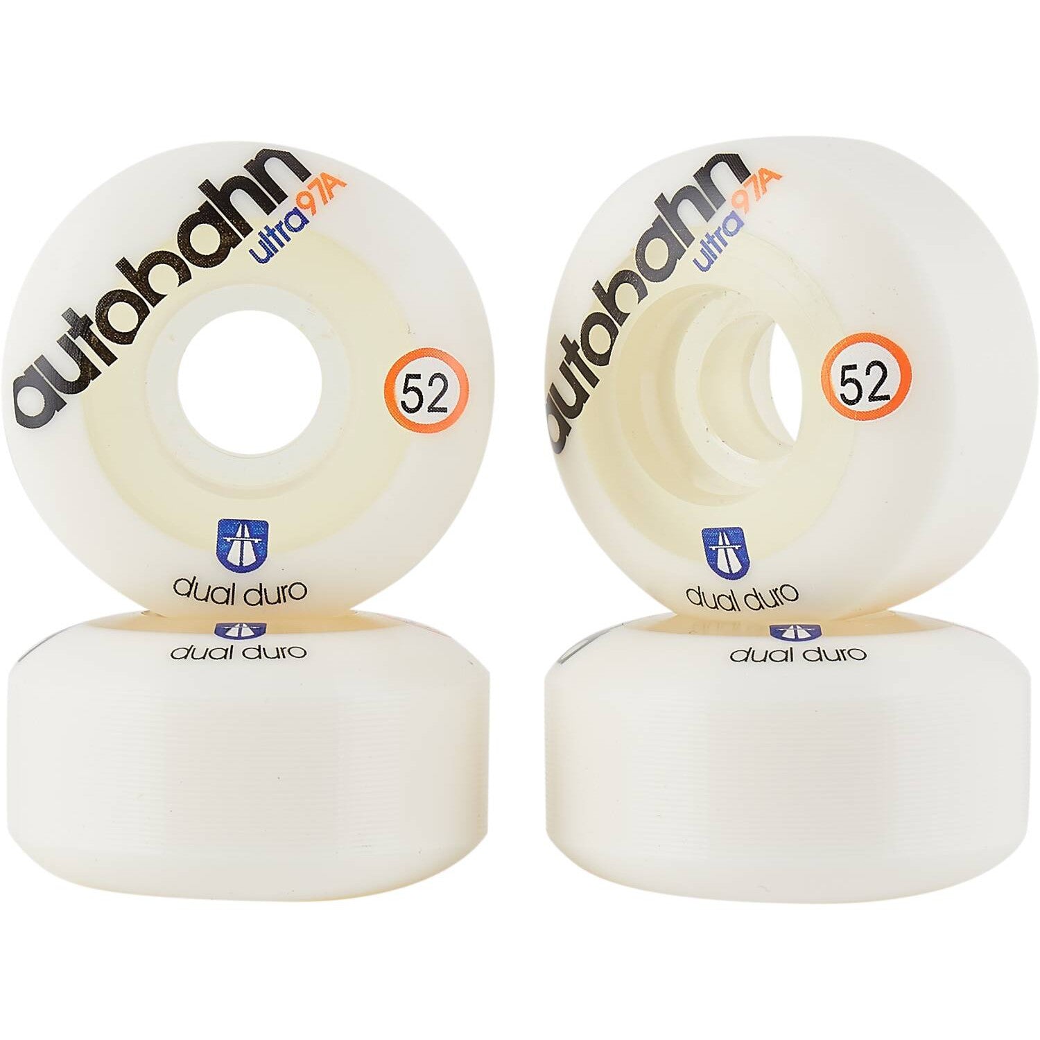 Autobahn Dual Duro Ultra Classic 97A Skateboard Hjul 4-Pak - White