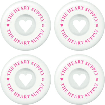 Heart Supply Clean Heart 99A Skateboard Hjul 4-Pak - White/Pink