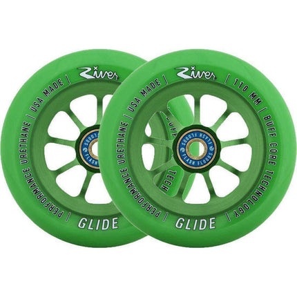 River Glide Emerald Kickbike Hjul 2-Pak - Green