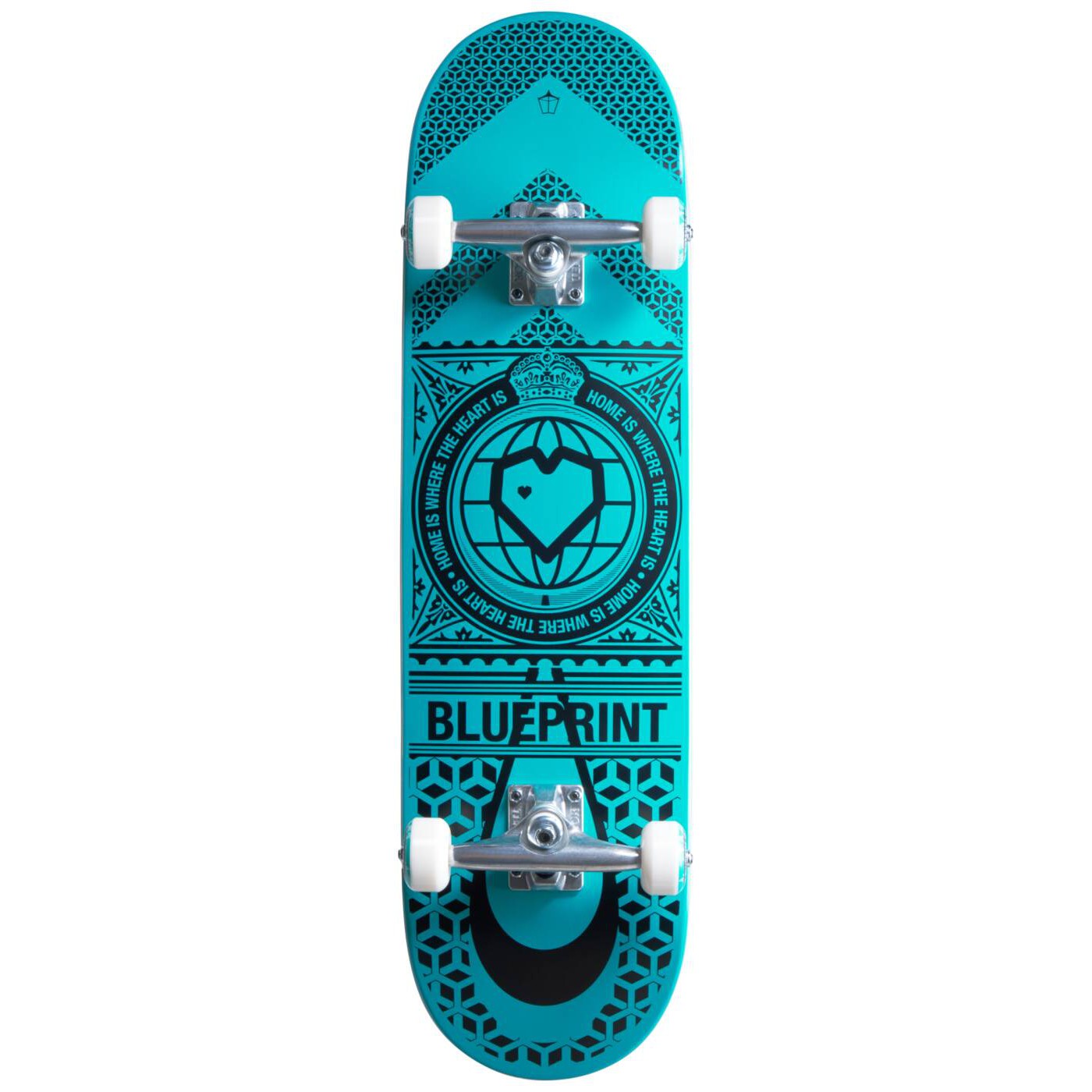 Blueprint Home Heart Complete Skateboard - Black/Teal