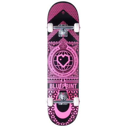 Blueprint Home Heart Complete Skateboard - Black/Pink