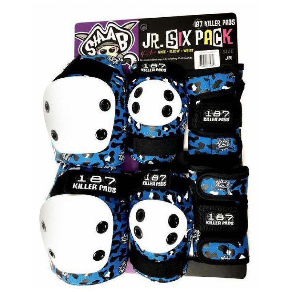 187 Killer Pads Jr. Skyddsset Barn 6-Pak - Staab Blue-Skate skydd-ScootWorld.se