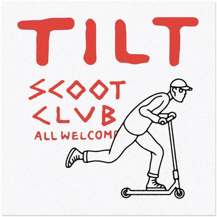 Tilt Scoot Club Klistermærke Til Løbehjul - Hvid